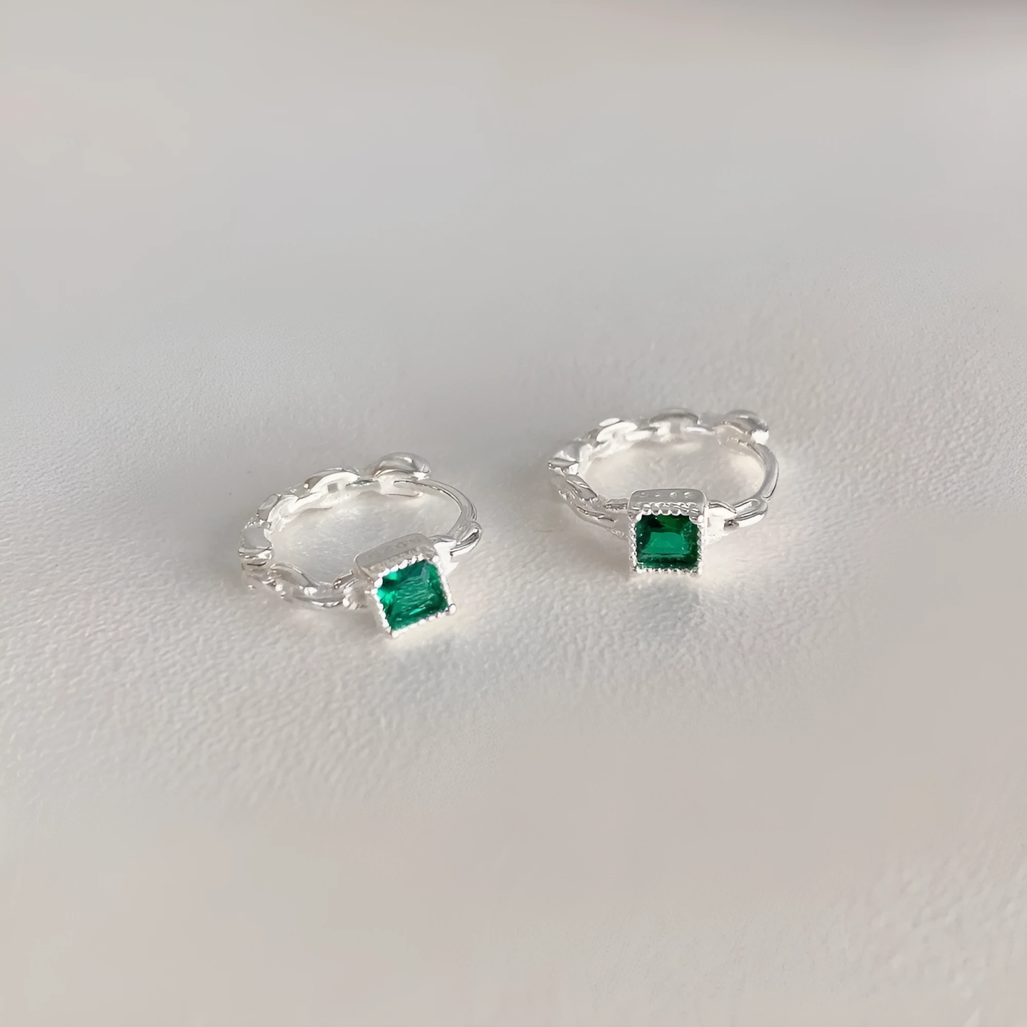 925 silver square zircon geometric minimalist earrings for women casual wear W-GN colour