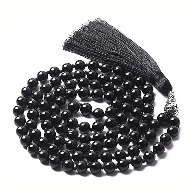 108 beaded natural stone bracelet, round 8mm beads, unisex bohemian style, available in multiple colours