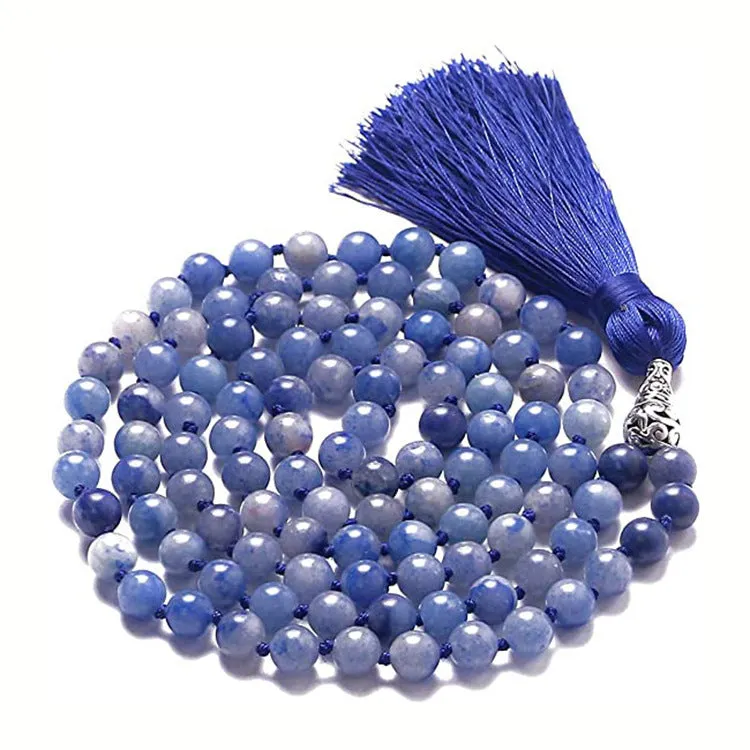 108 beaded natural stone bracelet, round 8mm beads, unisex bohemian style, available in multiple colours
