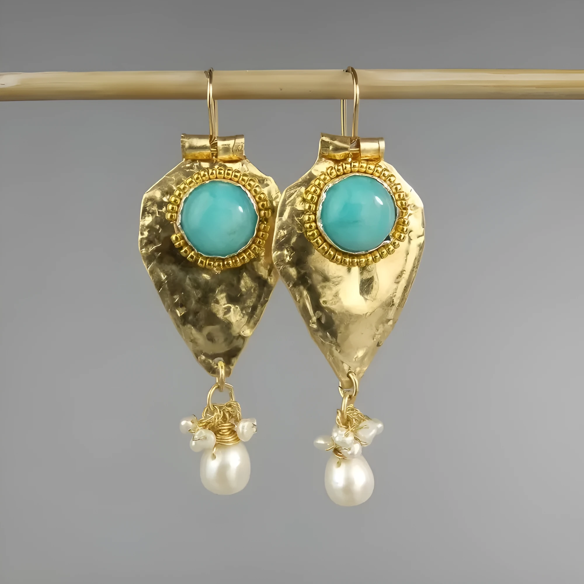 Gold alloy snake design women's earrings with electroplated finish