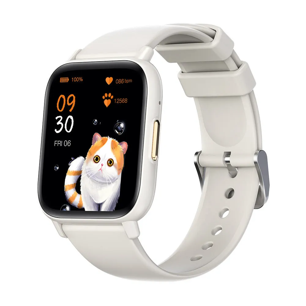 Smart watch with blood glucose heart rate blood oxygen body temperature monitoring waterproof TFT screen black pink
