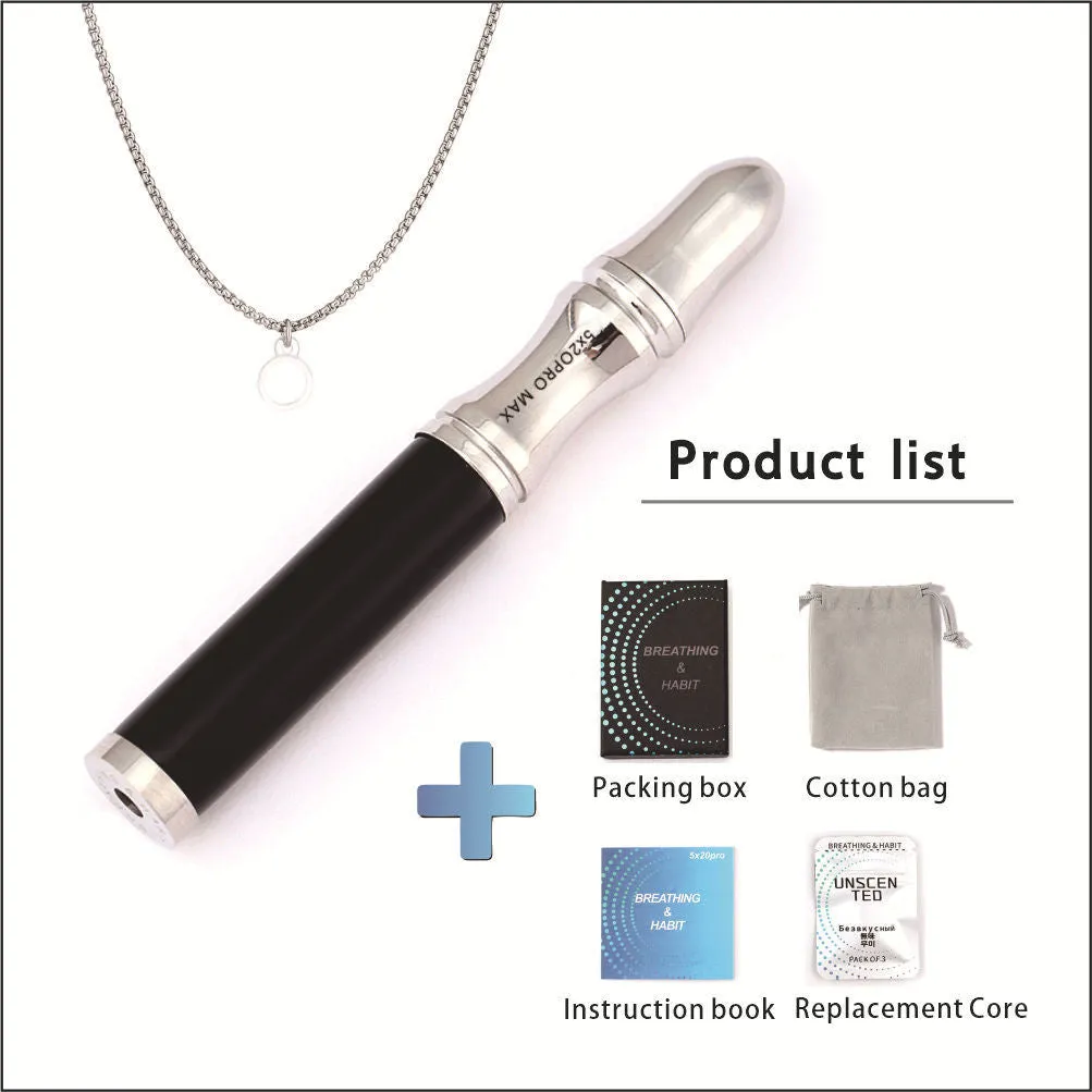 Natural crystal stone double-layer flat mouth respirator pendant necklace for anxiety relief – amethyst colour with gift box and replacement core