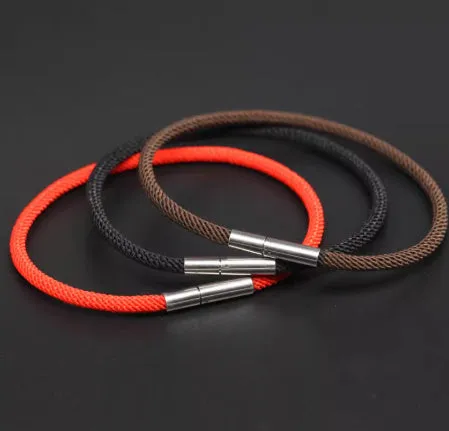 Couple wearable lucky beads simple woven hand strap bracelet in black, gold plating, 4mm style, 21.5cm length