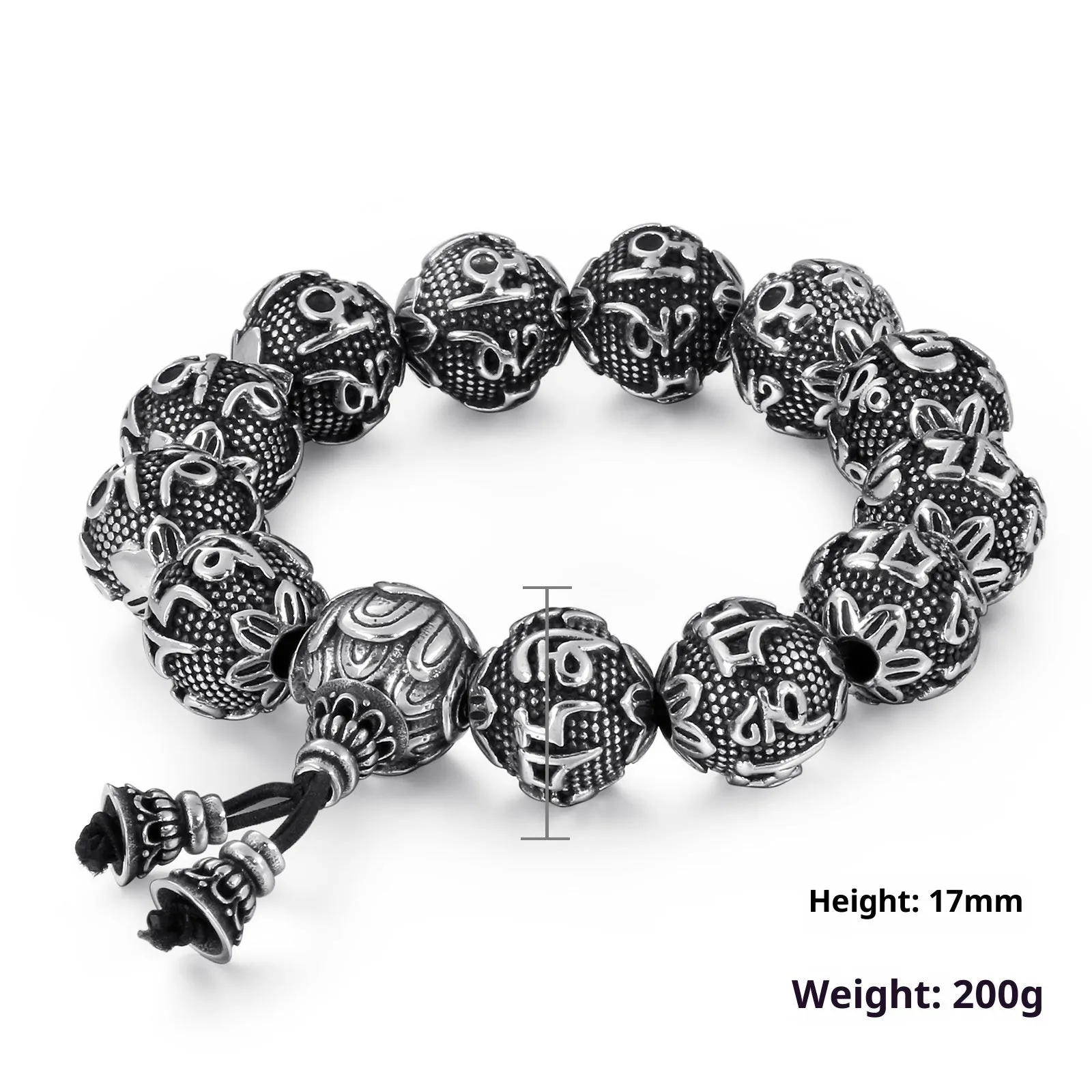 Titanium steel cast unisex bracelet with engraved text in 13mm width on plain background