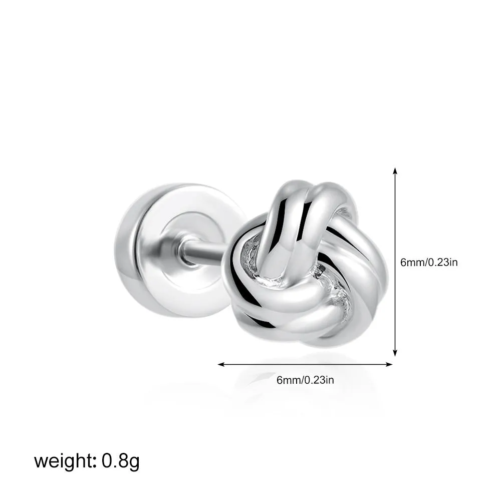 Titanium steel mini ear bone stud with electroplated gold finish and zircon crystal accent in geometric shape