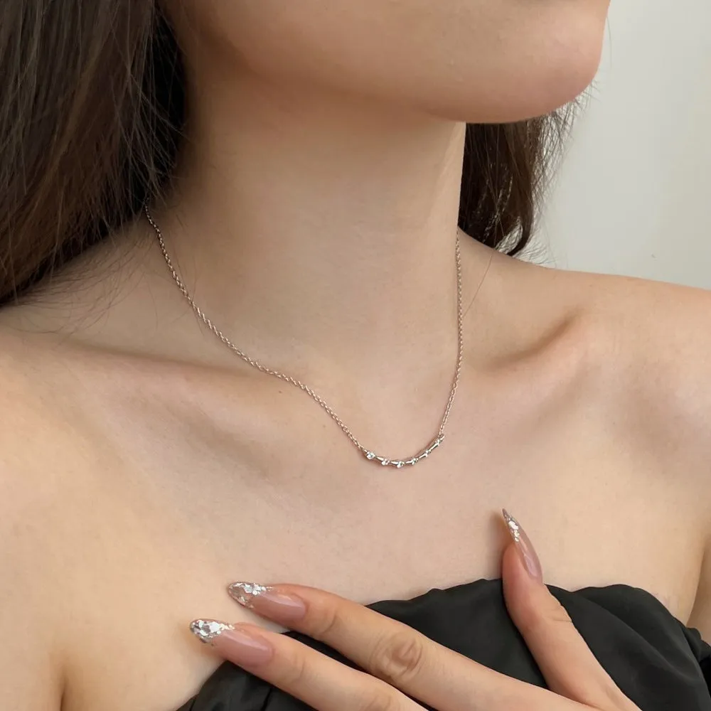 925 silver simple fashionable all-match necklace for women with electroplated finish