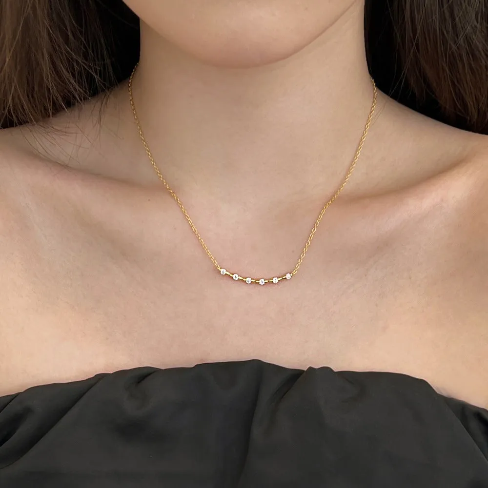 925 silver simple fashionable all-match necklace for women with electroplated finish