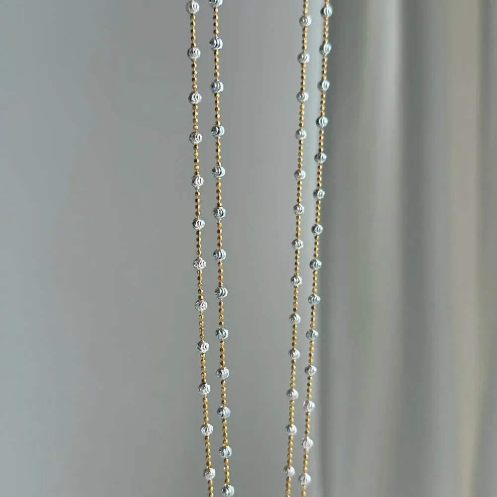 925 silver moon tooth beads clavicle chain necklace for women electroplated gold white gold finish