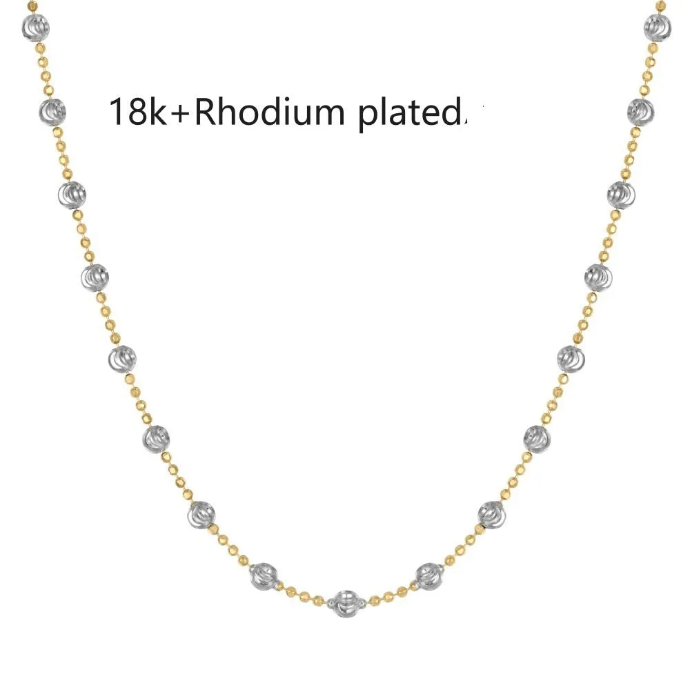 925 silver moon tooth beads clavicle chain necklace for women electroplated gold white gold finish