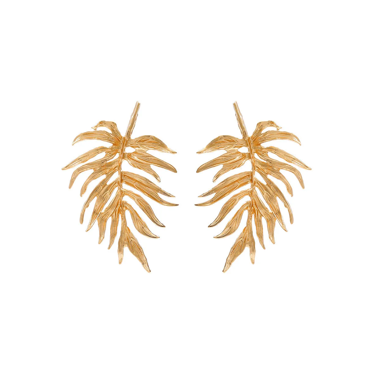 Gold and silver leaf-shaped geometric earrings for women made from zinc alloy affordable luxury style
