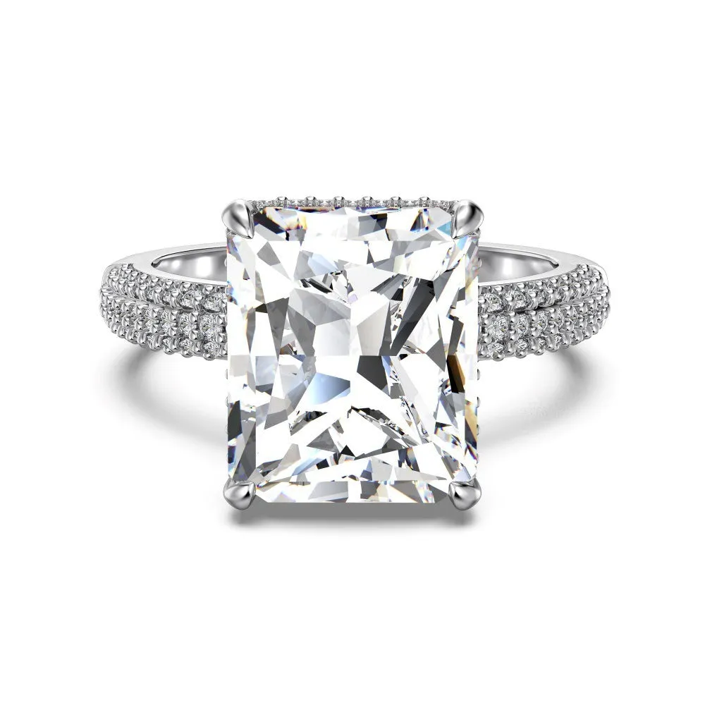 S925 sterling silver ring square candy geometric shape platinum colour for women US sizes 5-9