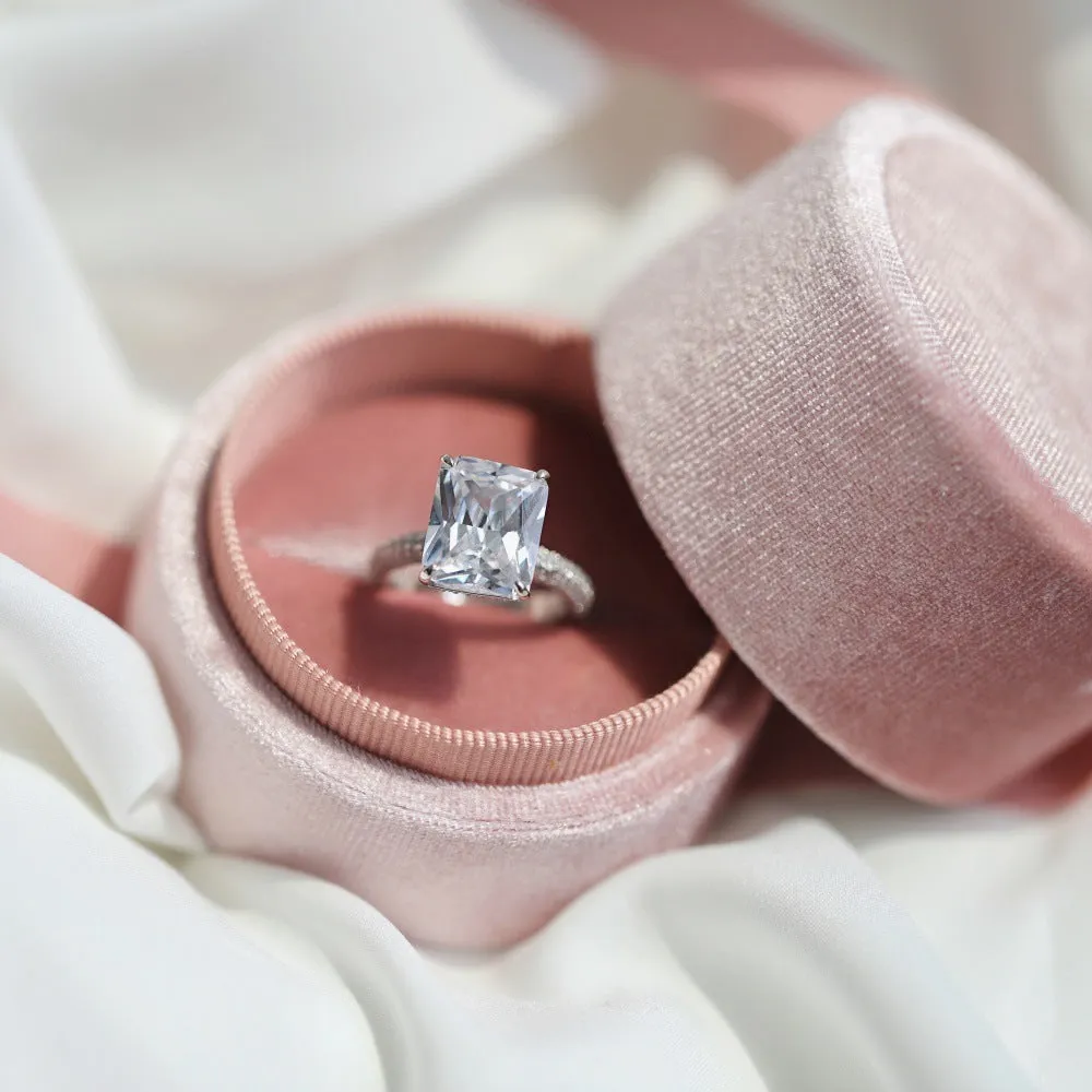 S925 sterling silver ring square candy geometric shape platinum colour for women US sizes 5-9