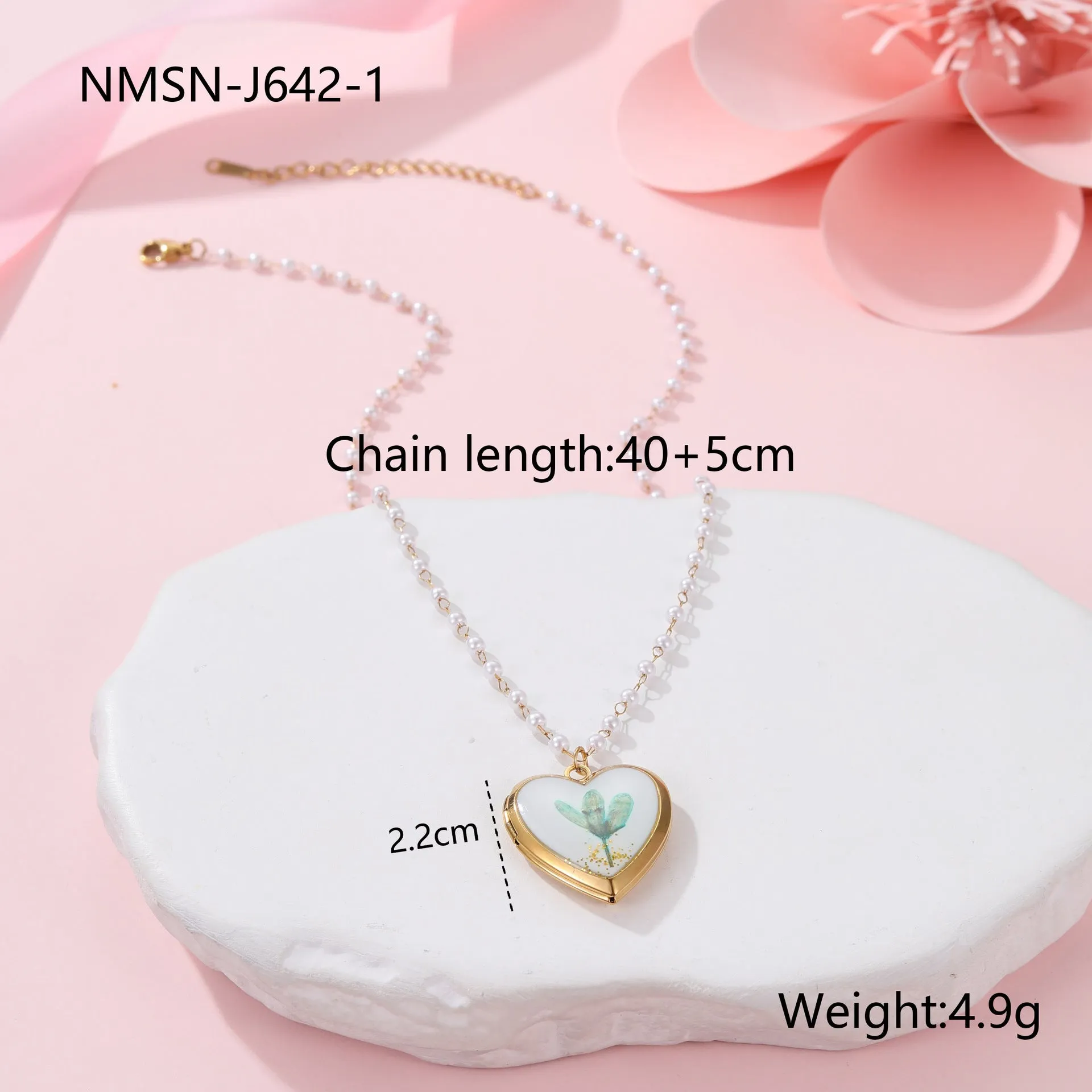 18K gold electroplated stainless steel love photo box necklace on display, geometric pendant, four colour options available