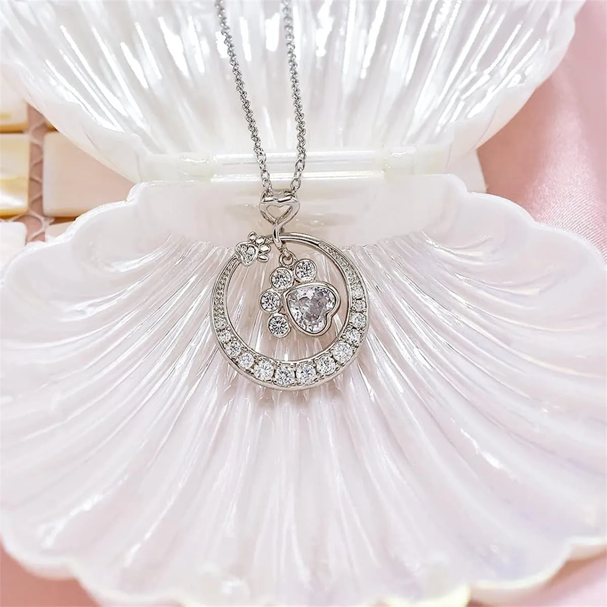 925 silver electroplated necklace with O-ring chain and heart and star motifs
