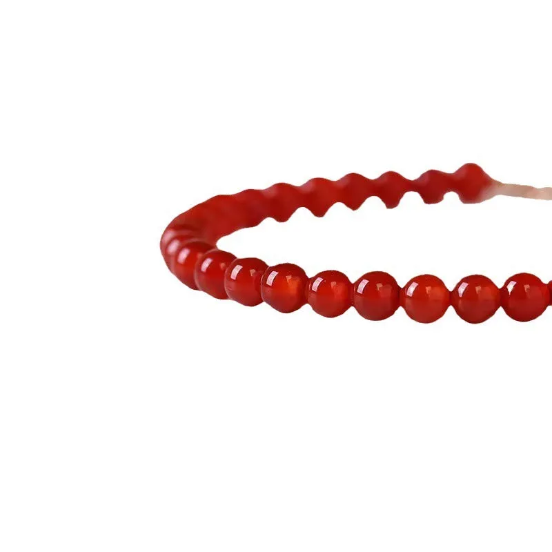 Ultra-thin red agate bracelet for women showing classic style and calm small profile