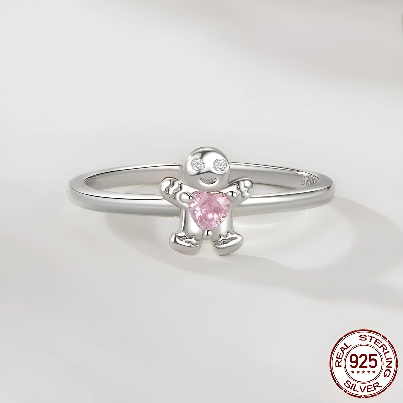 Original Christmas 925 sterling silver stud earrings and ring set in gift box