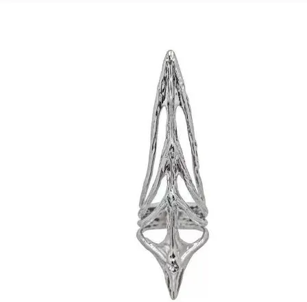 Metal ring with micro inlaid zircon and butterfly geometric design, INS style, on a white background