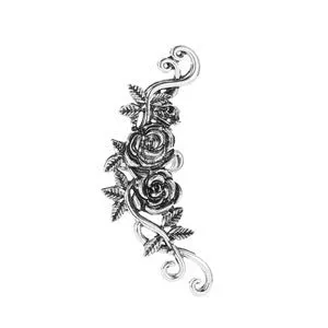 Ins style flower ear clip for women in copper with diamond treatment, four colour options