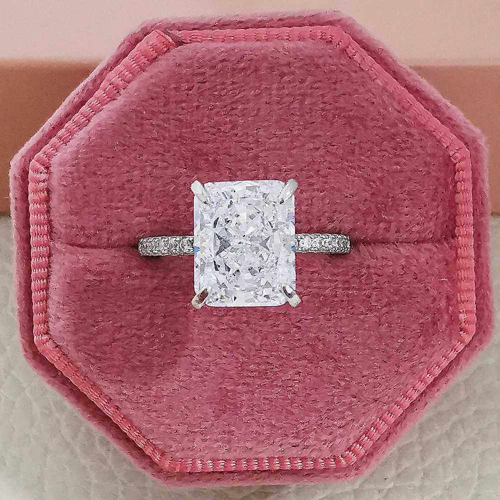 Ice flower cut copper ring for women in gold colour, electroplated finish, geometric quadrilateral shape