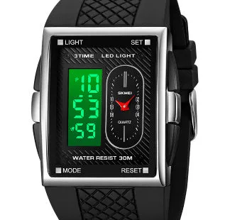 Multi-functional sports waterproof electronic watch with dual display, 39.4mm screen, available in multiple colours