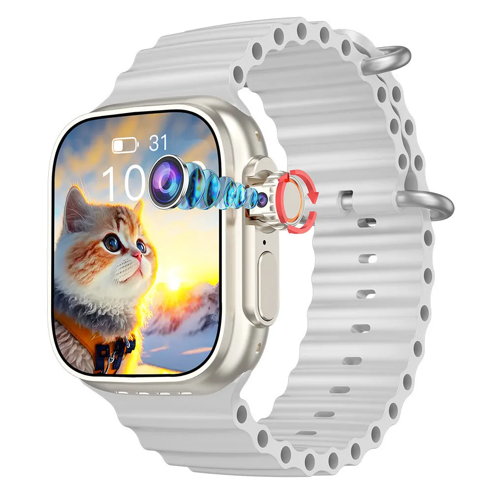 Electronic youth smart watch with step counter and waterproof design, available in black, gold, pink, silver white