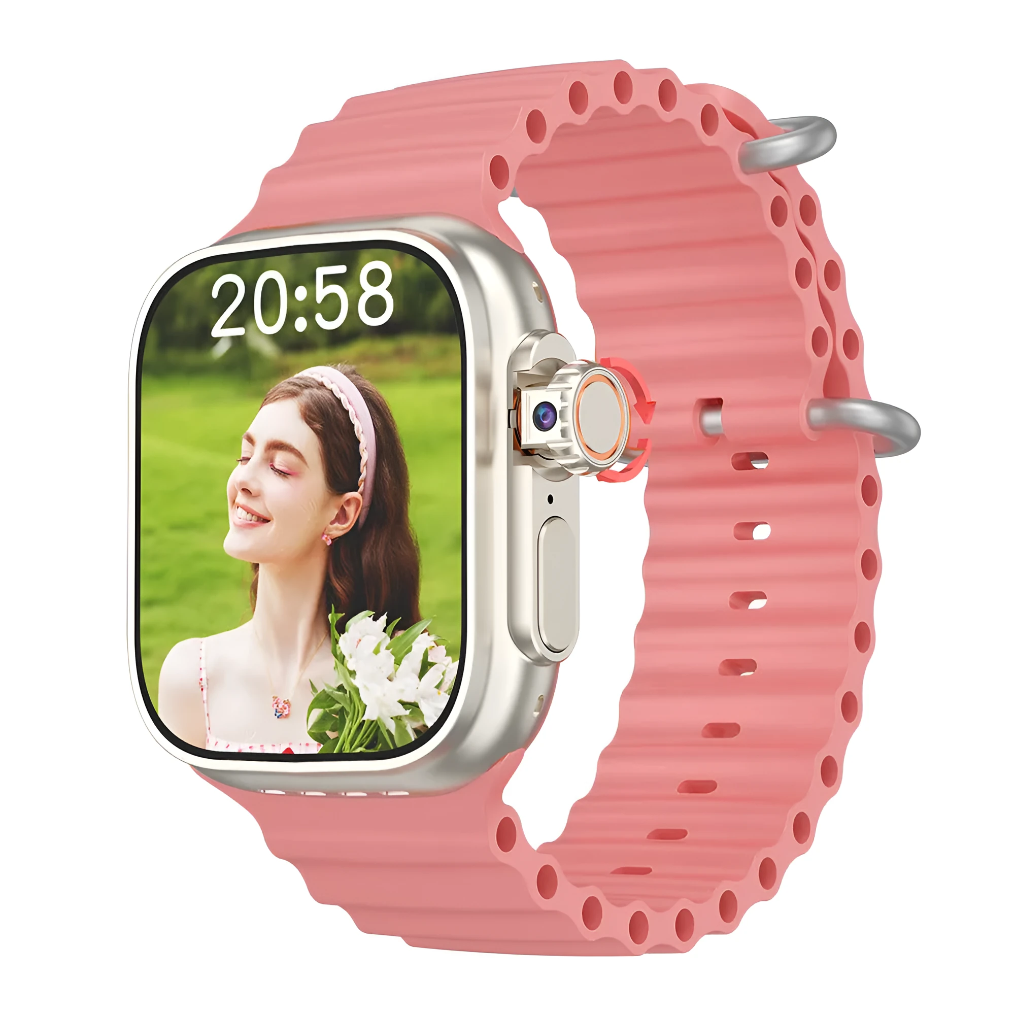 Electronic youth smart watch with step counter and waterproof design, available in black, gold, pink, silver white