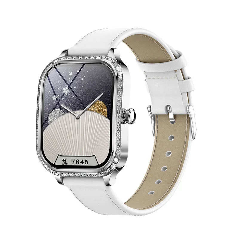 MK88 women's smart watch in gold steel finish with TFT screen, Bluetooth calling, and health sensors