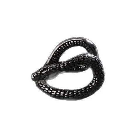 Retro snake-shaped alloy ear clip with electroplated finish on a neutral background