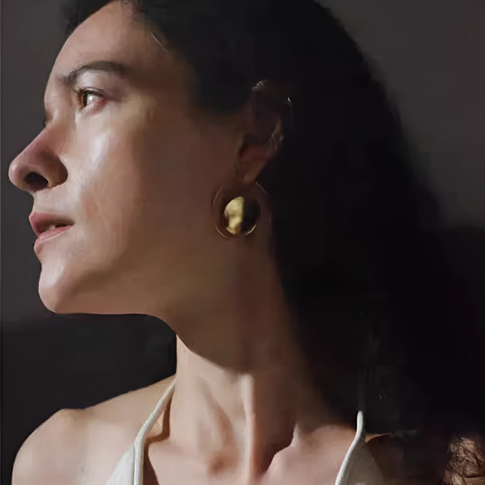 Gold sun moon circle pendant earrings, copper base with 18K real gold plating, 45mm geometric drop earrings
