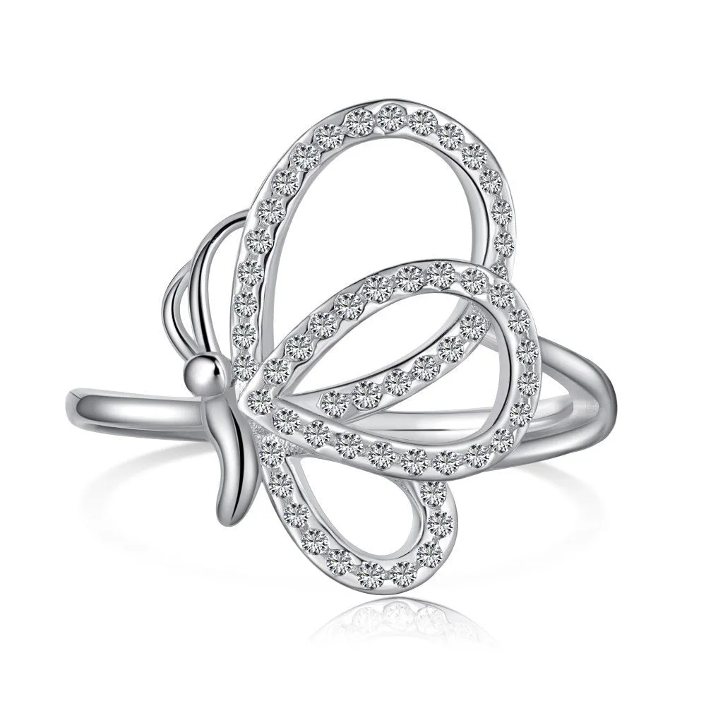 S925 sterling silver ring with zircon inlay geometric quadrilateral shape women jewellery