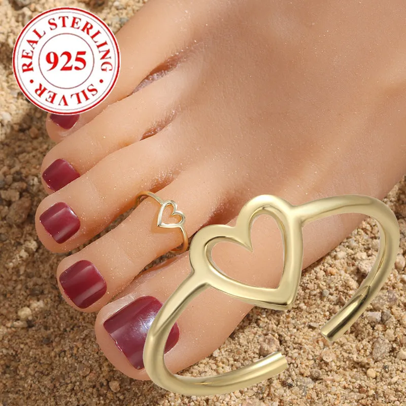 S925 sterling silver adjustable toe ring with gemstone inlay for women, available in multiple colours