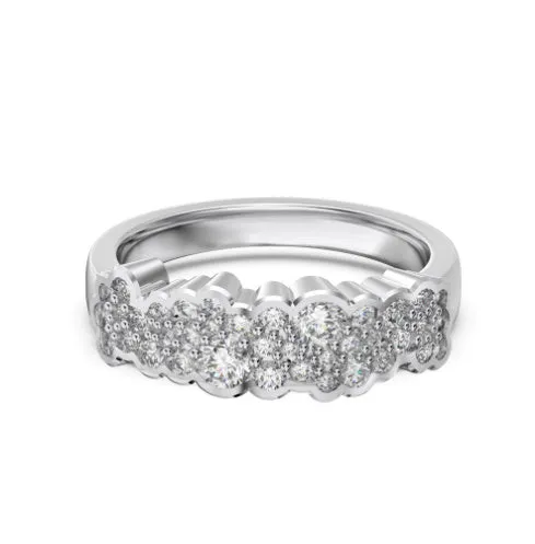 Sterling silver S925 drop shaped ring water droplet design white gold colour women sizes 6-9