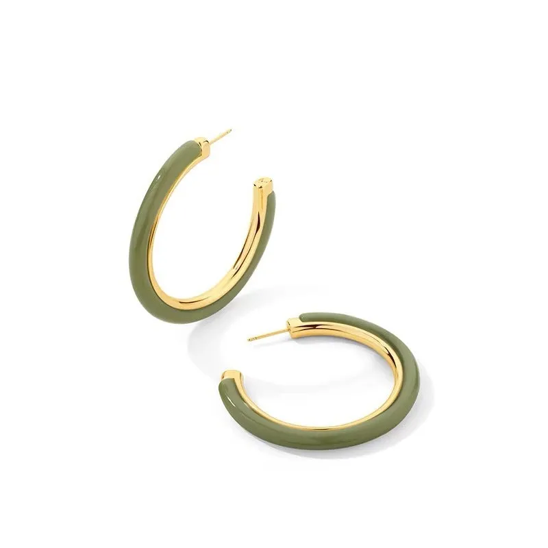 Copper leopard print ring earrings geometric electroplated gold silver for women