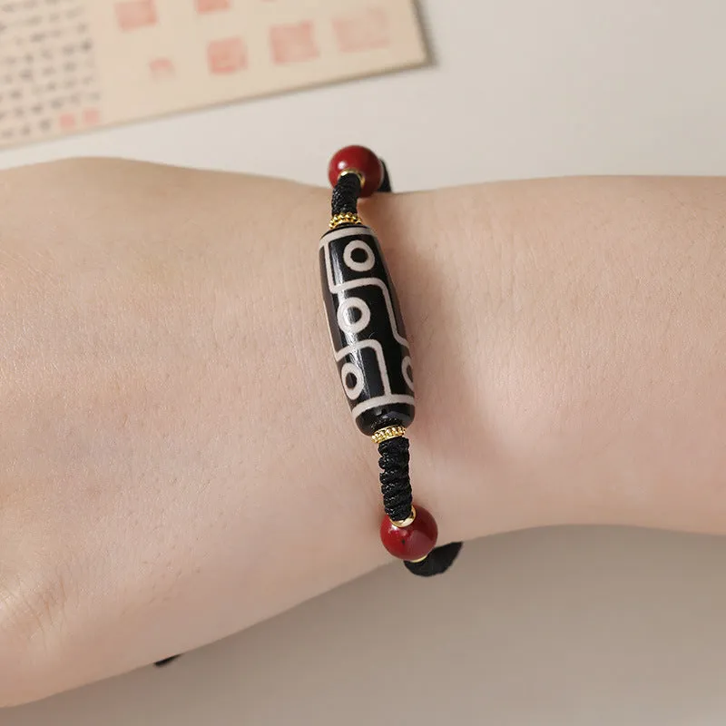 Adjustable Tibetan agate dzi bead bracelet for men with couple-style design