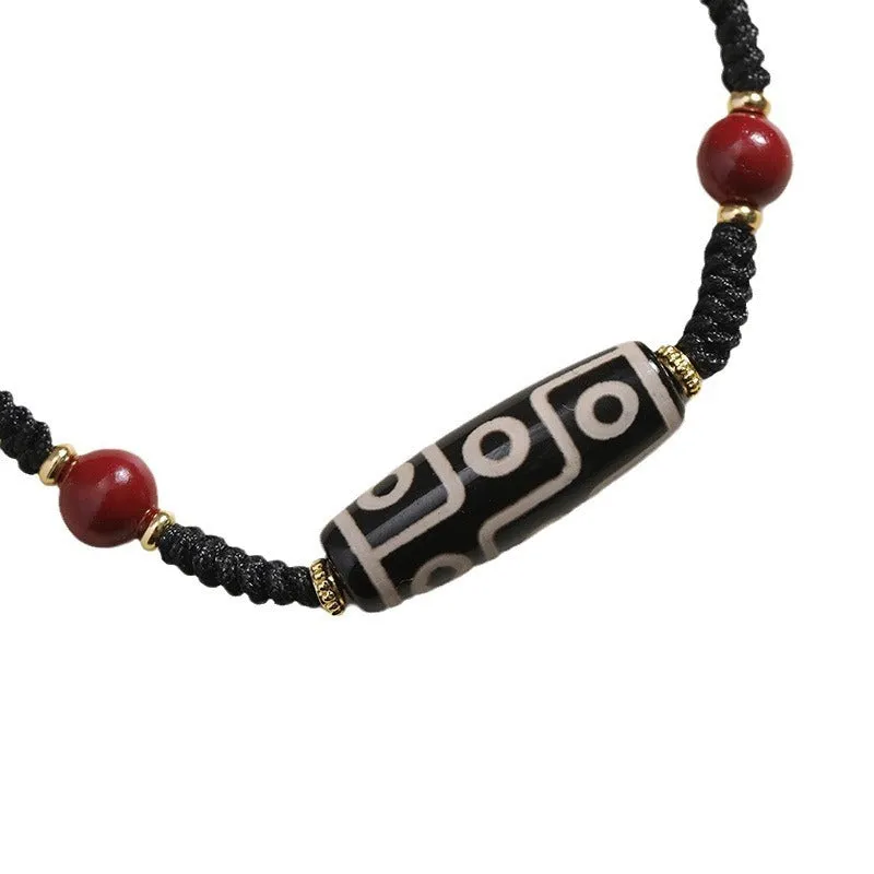 Adjustable Tibetan agate dzi bead bracelet for men with couple-style design