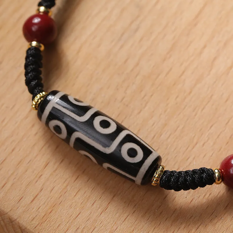 Adjustable Tibetan agate dzi bead bracelet for men with couple-style design