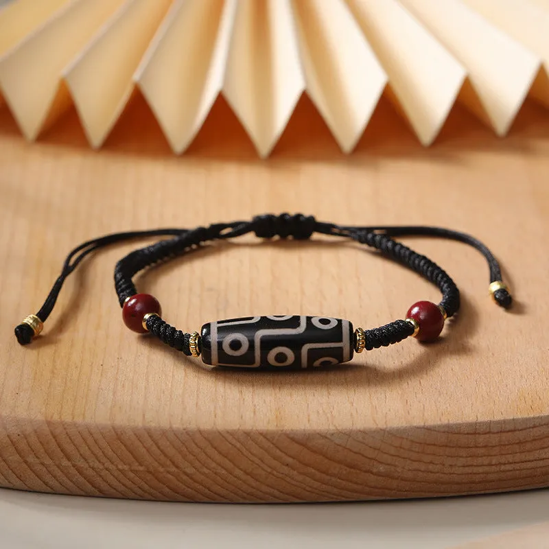 Adjustable Tibetan agate dzi bead bracelet for men with couple-style design