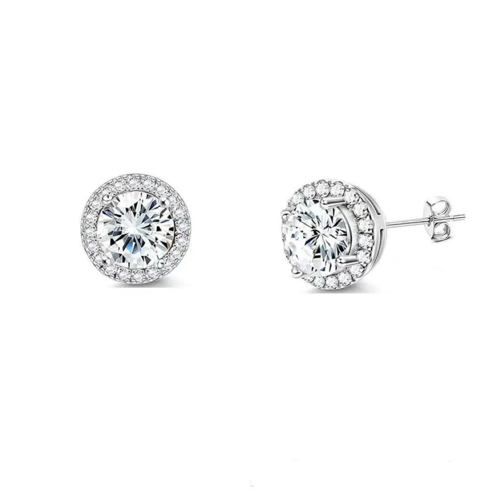 Real gold stainless steel earrings 8mm geometric stud in gold colour