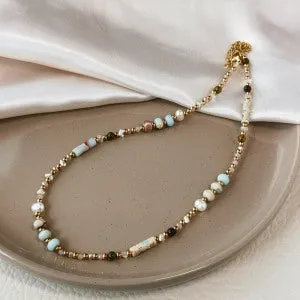 Women's geometric pearl necklace with zinc alloy pendant on adjustable clavicle chain, fashion OL style