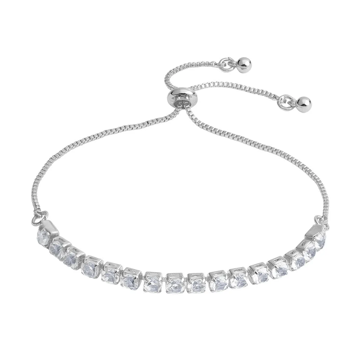 Micro-studded claw chain simple bracelet in metallic finish with round geometric studs on unisex wrist