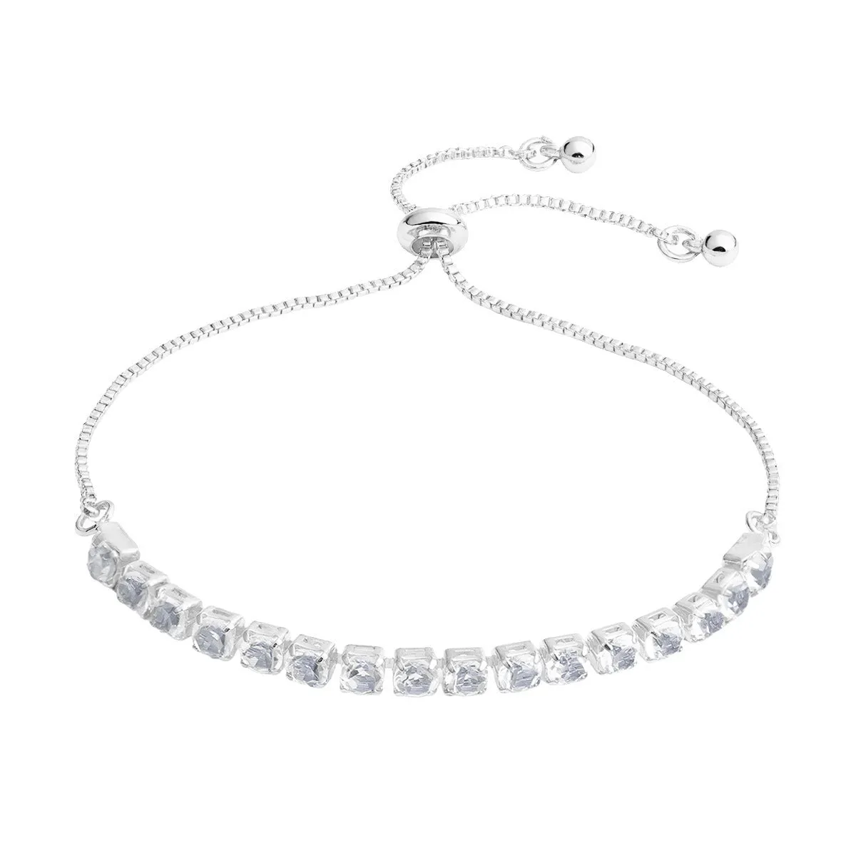 Micro-studded claw chain simple bracelet in metallic finish with round geometric studs on unisex wrist