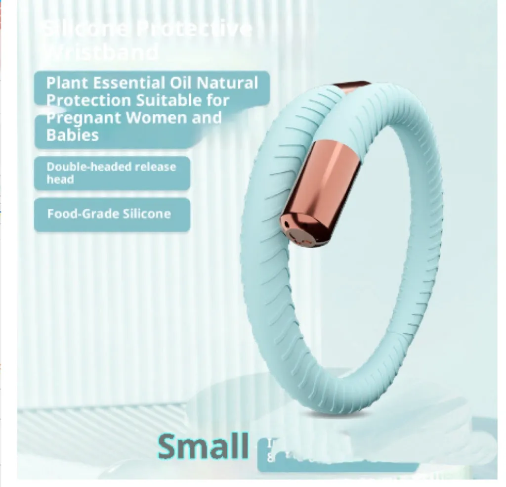 Silicone mosquito repellent liquid protective bracelet in light yellow colour on a white background