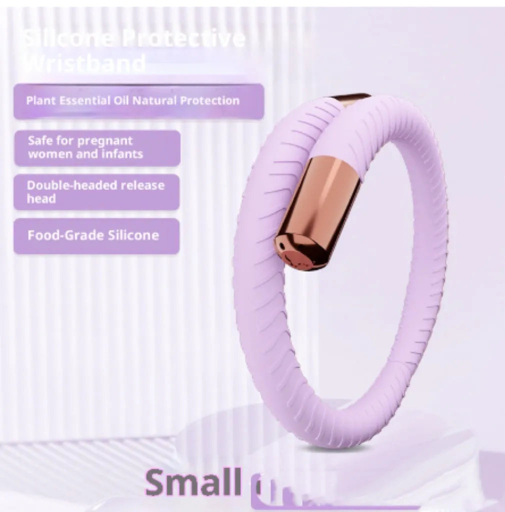 Silicone mosquito repellent liquid protective bracelet in light yellow colour on a white background