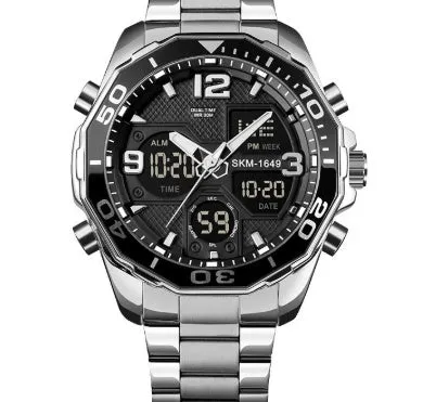 Southeast Asian spiral stainless steel young men's watch with 48mm dial in black finish
