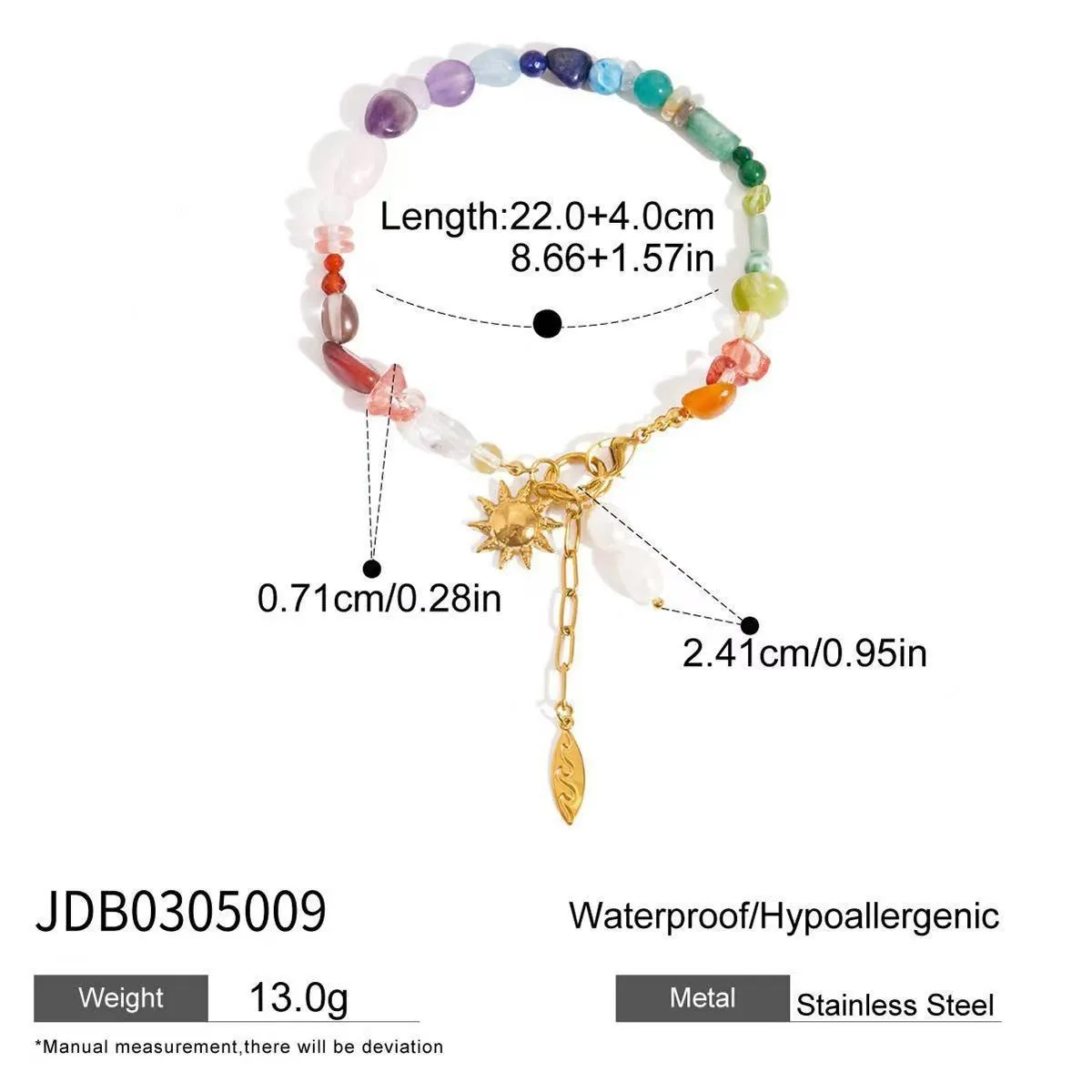 Women's stainless steel bracelet with geometric sun motif light luxury jewellery non-fading ornament