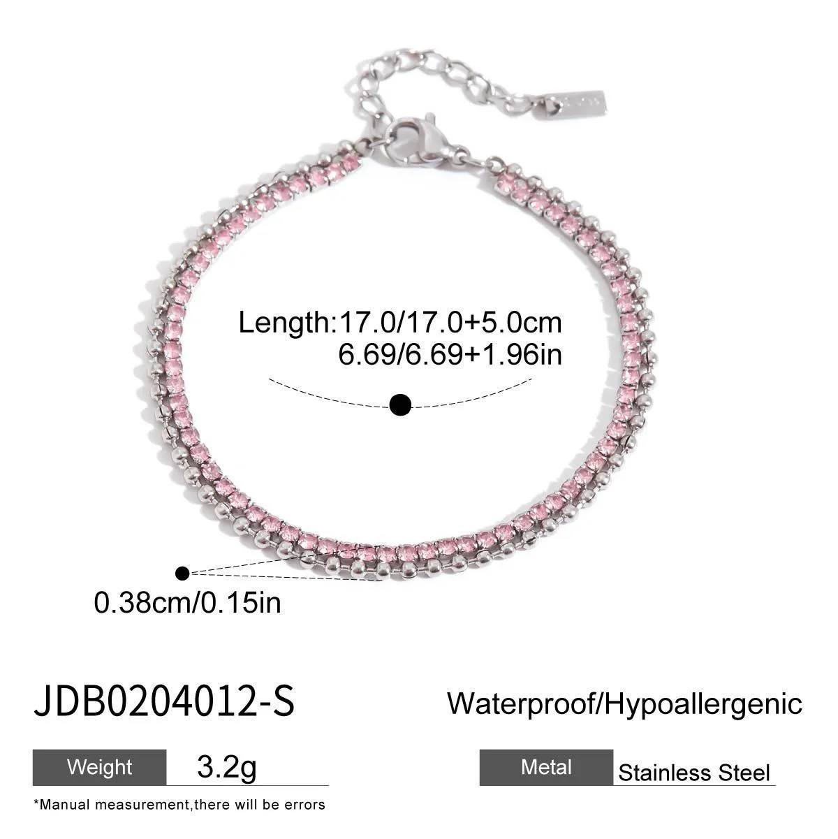 18K gold stainless steel claw chain bracelet for women, geometric design, three colour options JDB0204012 JDB0204012-S JDB0204004-S