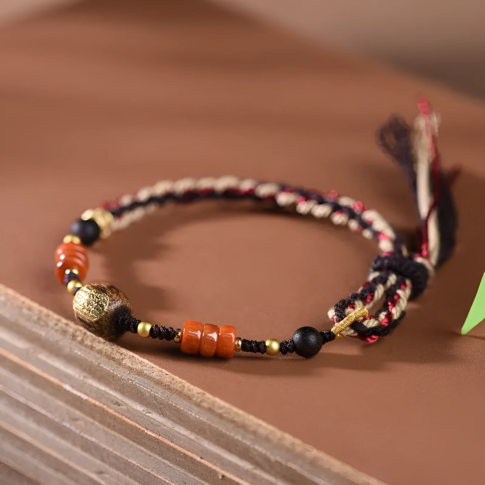 Hand-woven flexible wire watch bracelet with lapis lazuli colour option
