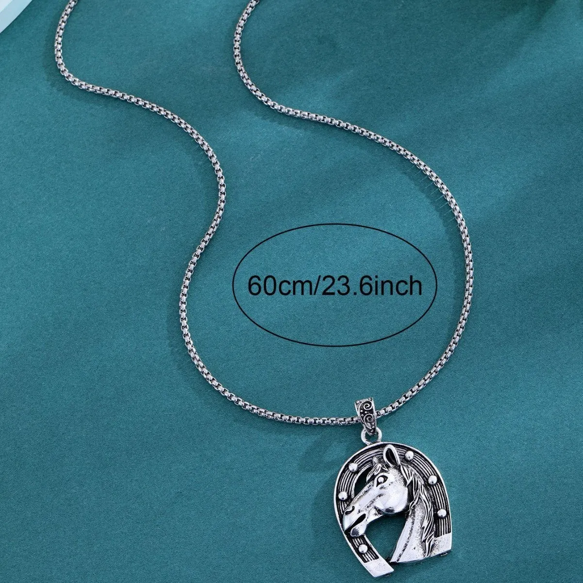 Men's hip-hop titanium steel animal pendant necklace in Zodiac Horse colour for instant success style