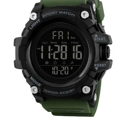 Men's outdoor camouflage electronic watch with sports style and button cell battery