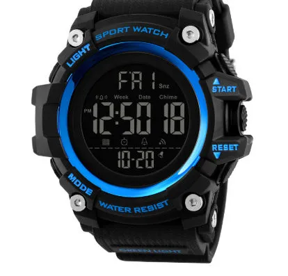 Men's outdoor camouflage electronic watch with sports style and button cell battery